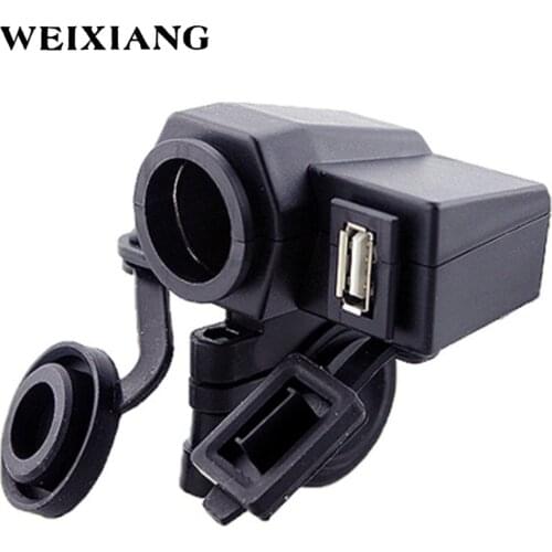 Waterproof Motorcycle Handlebar Mount Cigarette Lighter Socket USB Charger 12V Power Adapter For iPhone Sumsing Tablet PC GPS