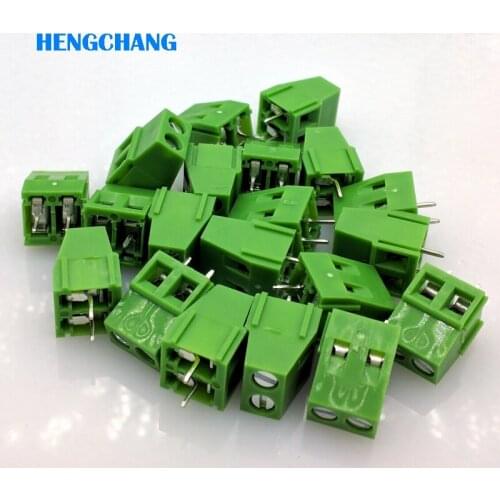 Green KF128-2P 2-Pin Plug-in Terminal Block Connector 5.0mm 300V/10A Pitch PCB Mount 20pcs/lot
