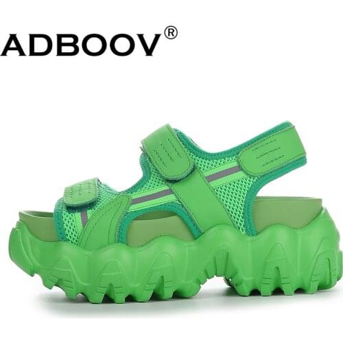 ADBOOV Thick Sole Flat Sandals Women Height Increasing Platform Chunky Sandals Shoes Woman