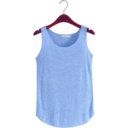 Women Cotton Tank Tops Sleeveless Round Neck Loose T Shirt 2020 Summer Ladies Vest Singlets Camisole Thin Basic Style #T5P