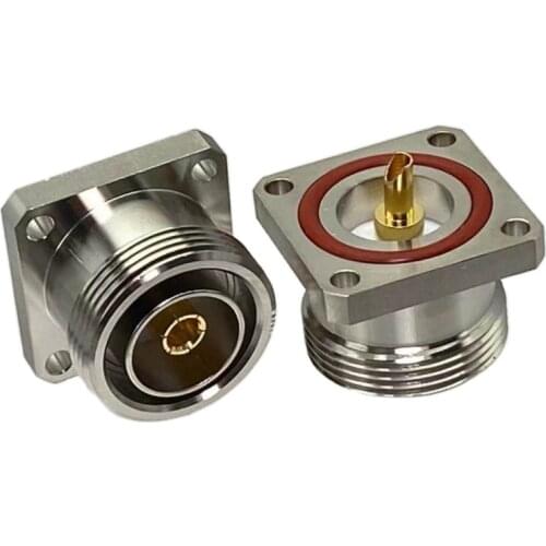 1Pcs Connector L29 7/16 Din Female Jack With 4 Holes Flange Deck Solder Cup RF Coax Adapter