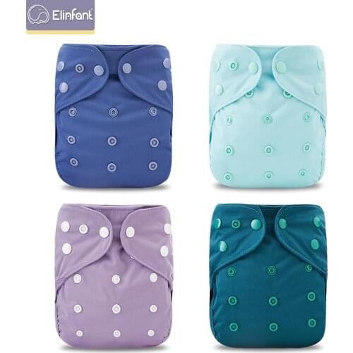 Elinfant 1 Pcs Adjustable Size Cloth Diaper Cover with Recyclable and Reusable Washing One Size Diapers Fit 3~15kg Baby Nappies