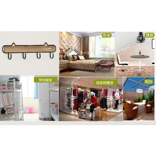 1PC Vintage Wooden Door Clothes Hat 4 Hook Home Furnishing Bedroom Wall Shelf Storage Rack EJL 011