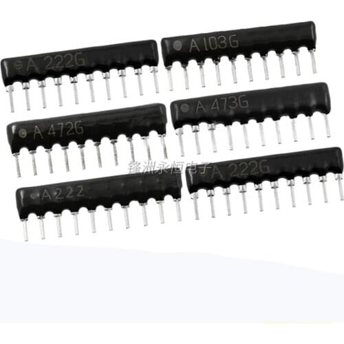 10PCS DIP Exclusion Network Resistor Array 10P 1K 2.2K 4.7K 5.1K 10K 47K 100K A 103J 222J