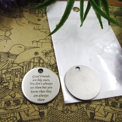 20pcs--"Good Friends are like stars ..."stainless steel charms 5 styles for choosing DIY Charms for necklace bracelets