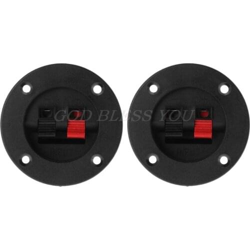 2PCS Terminal Round Cup Connector Parts Express Spring Clip Double Binding Post Screw Wire Gold Car Subwoofer Speaker Box Black