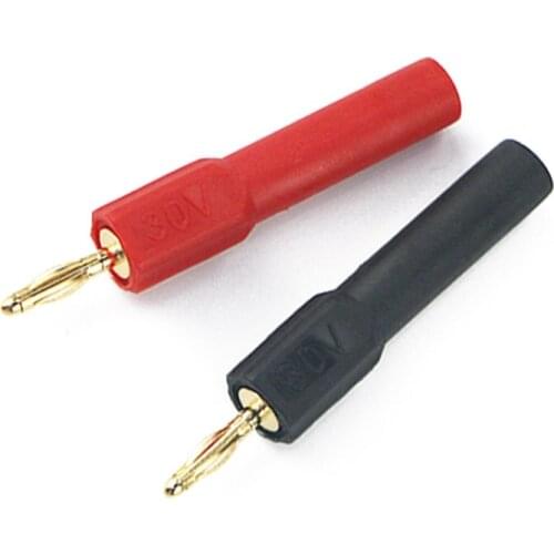 4pcs 2red+2black Gold Plated 2mm Mini Male Banana Plug To 4mm Female Jack Connector Adapter 2mm to 4mm