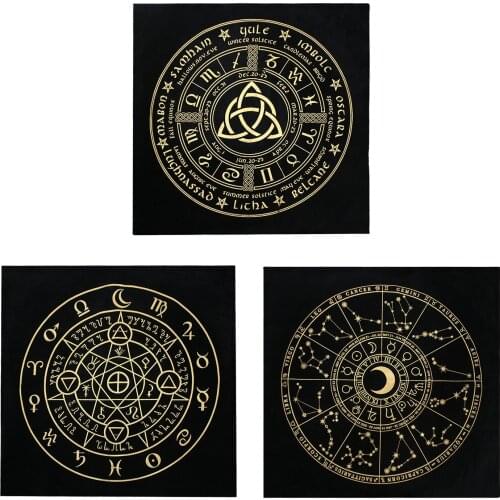 49*49CM Tarot Cloth Board Game Black Divination Tablecloth Table Cover Playing Cards Tarot Games Cloth