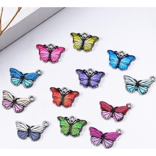 5pcs/Pack Length 14mm Bead Material Alloy Butterfly Shape Simple Suitable for DIY Necklace Accessories Beads
