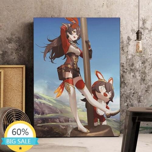 5D DIY Diamond Painting Game Genshin Impact Anime Diamond Embroidery Full Square Round Home Decor Mosaic Room Decoration