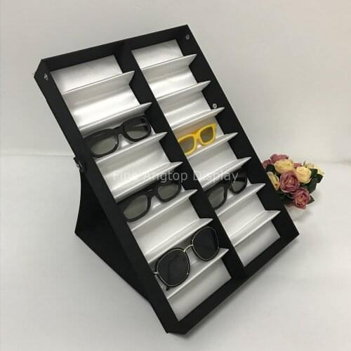 8 slots 12 slots 18 slots Eyeglass Sunglasses Display Case Jewelry Storage Organizer Collection Box