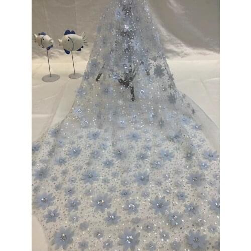 New listing 3D applique + bead sequined tulle embroidery, comfortable fabric, suitable for cute ladies' skirts