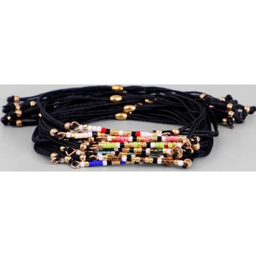 Bohemia Tone Beaded Chain Bracelet Colorful Enamel Satellite Beads Bracelet Fashion Women Gifts