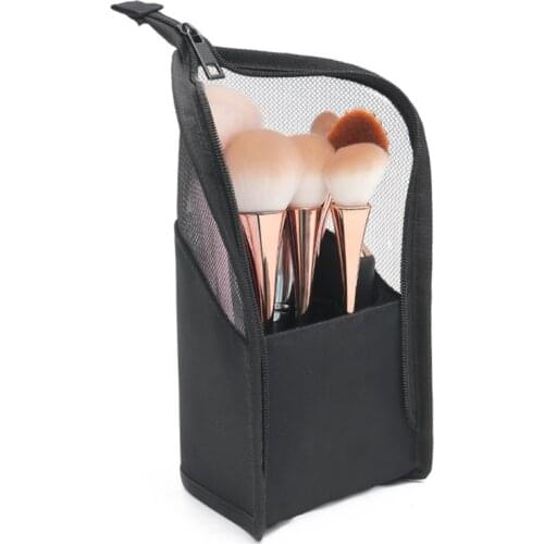 Travel Makeup Brush Bag Portable Cosmetic Brush Holder Organizer Waterproof Stand-Up Makeup Brush Pouch Toiletry Bag F19B