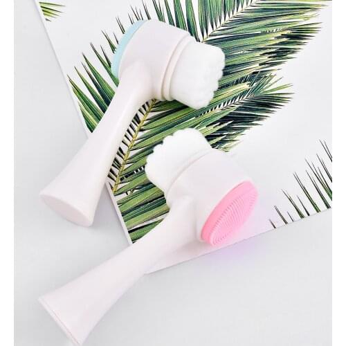 Hot 3D Face Cleaning Massage Double Side Portable Remove Makeup Wash Skin Care Tool Silicone Deep Cleaning Pore Face Brush