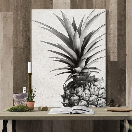 HAOCHU Summer hot decorative painting tropical plant black and white pineapple background wall stickers Living room Decortion