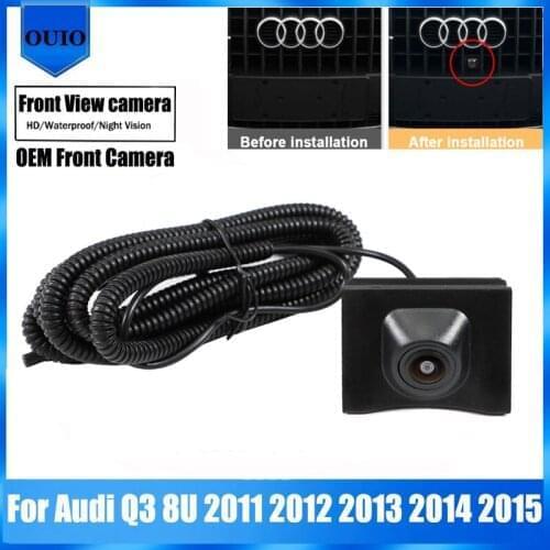 HD Night vision Front View Camera For Audi Q3 8U 2011 2012 2013 2014 2015 Parking LOGO OEM Front Camera
