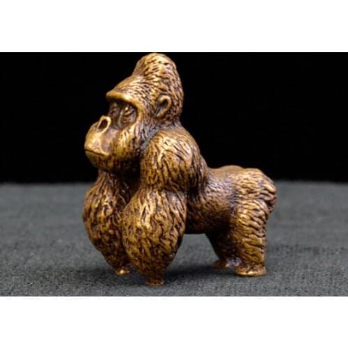 Chinese brass Feng Shui Pure copper Gorilla Bronze statue Ornaments