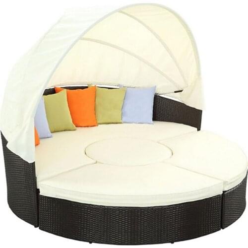 Freeshipping Lounger Outdoor Rattan Sofa Lying Bed Balcony Villa Outdoor PU Rattan Chairs Sets