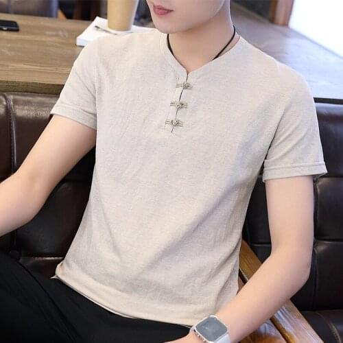 Summer 2021 New Casual Pure Color Cotton T-shirt High Quality Short Sleeve Men Male Tops Tees