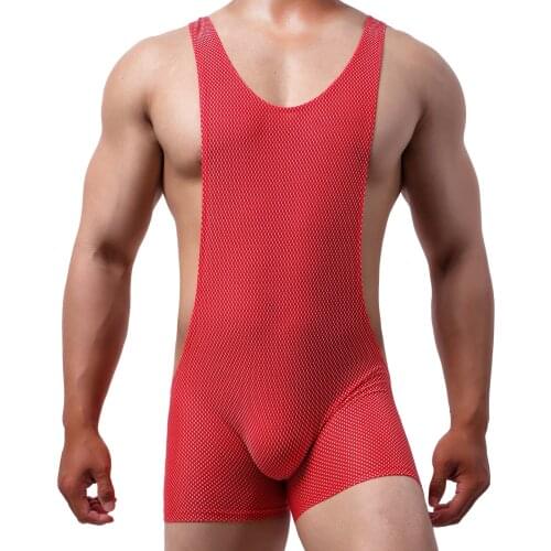 Men Undershirt Bugle Pouch Boxers Underwear Wrestling Singlet Fitness Men Bodysuit Jumpsuit Sexy One-Piece Leotard Men Tank Tops