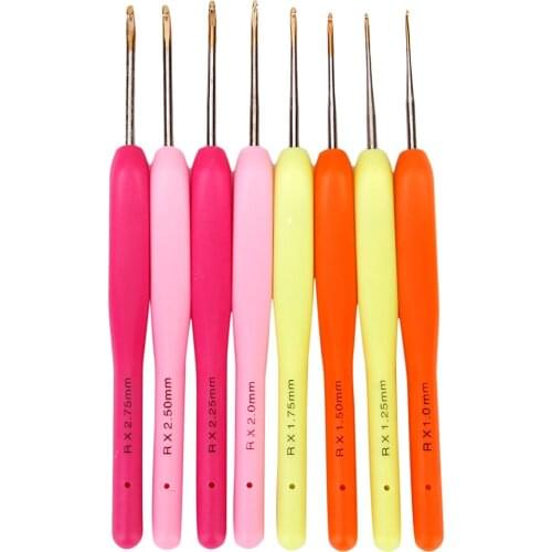 8 Pieces Multicolor Lace Crochet Thread Knitting Needles Set