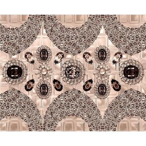 Wellyu wall papers home decor Custom wallpaper Brown Diamond European 3D Jewelry Background Wall Light Luxury papel de pared