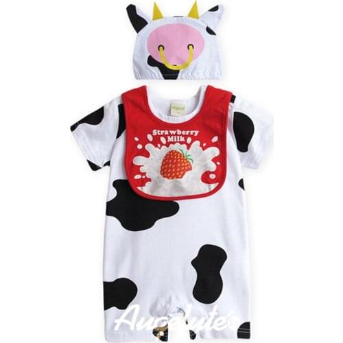 New arrival Baby Clothes Romper Onesie animal Cute Cows Bees 3D three-piece Baby onesie Summer Infant Baby Toddler Outfit