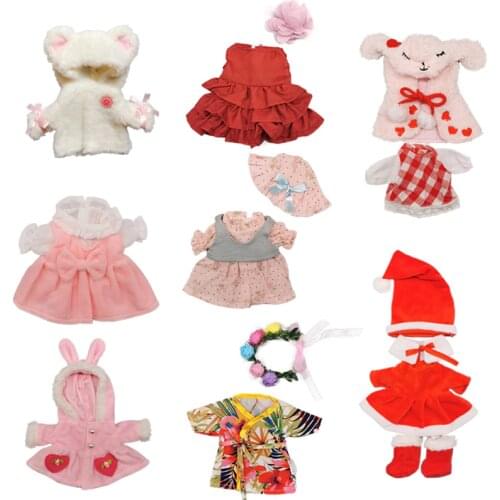 Christmas Doll Clothes for 25cm Doll Accessories Outfits Fit 1/6 BJD Doll Beautiful Set Baby Doll Dress Headwear Lovely Gift
