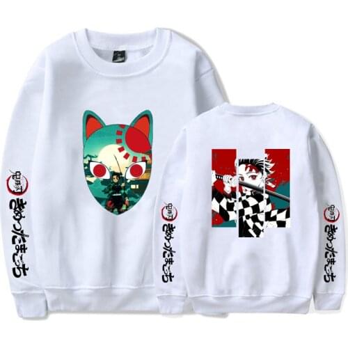 Personality Hoodies Vintage Demon Slayer Dark Anime Characters Print Hoodie Demon Slayer: Kimetsu No Yaiba Sweatshirts Clothes