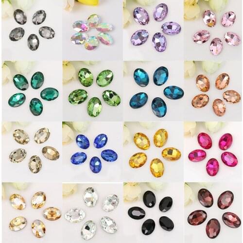 Flatback Oval Faceted Many Siez And Many Colors Acrylic Craft Art DIY Gems Rhinestone Strass High Shine Nail Art Stones