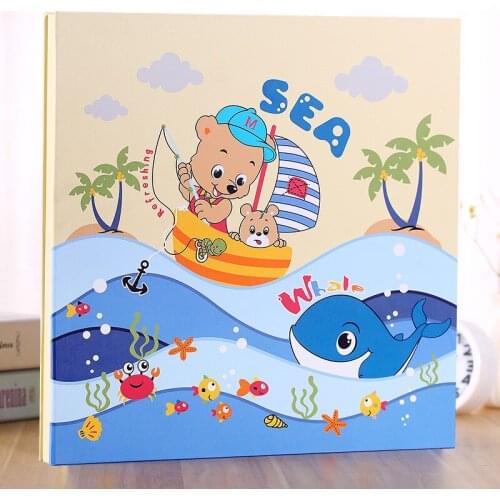 PA26Childrens Baby Growth Memorial Recordbook Diy Photo Album Large Capacity 30 sheets Self-adhesive Film-covered Photo Album