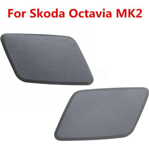 Pair Headlamp Headlight Washer Nozzle Jet Cover Cap For Skoda Octavia MK2 N/S/F