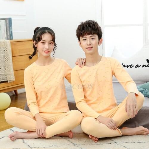 New Autumn Pajamas Set for Baby Teens Fleece Sleepwear Suits Winter Warm Kids Cartoon Printed Nightwear Boys Girl Casual Clothes