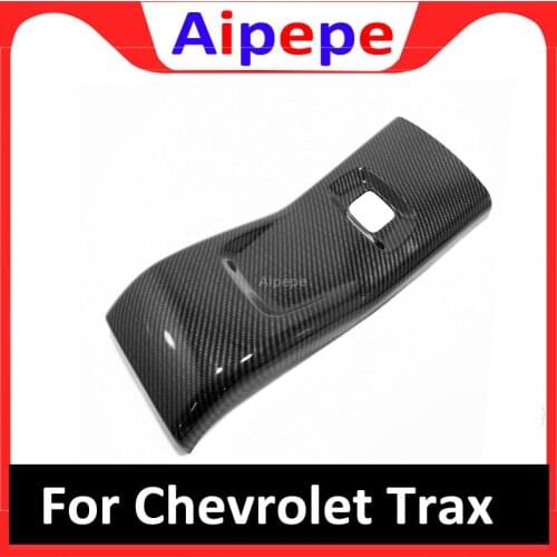 For Chevrolet Trax Tracker 2019 Interior Armrest Rear Row Middle Anti kick Cover USB Panel Trims Carbon Fiber Car Accessories