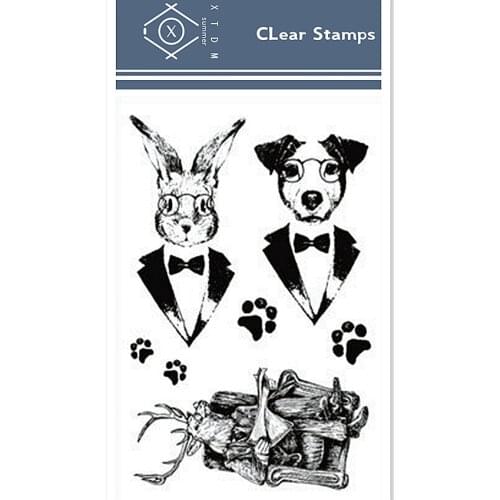 11x16cm Rabbit dog squire Transparent Silicone Rubber Clear Stamps cartoon Scrapbooking/DIY Easter Childrens toys album