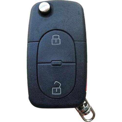 Flip 2BTN Folding Remote Key Shell Case Fob For Volkswagen For Audi TT A2 A3 A4 A6 A8 HU66 Blade CR1620 CR2032 Battery Holder