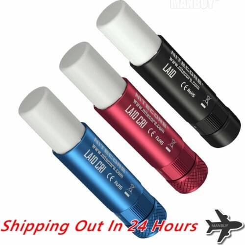 TOPSALE NITECORE 85 Lumens HIGH CRI Mini EDC LA10 CRI Camping Nichia 219B LED Gear Flashlight AA Reading Lantern Black Red Blue