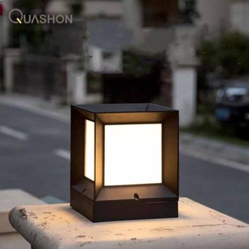 Solar LED Pillar Lights Post Lamps Outdoor Wall Light Control Garden Lamp Simple Modern Villa Gate Waterproof Solar Light