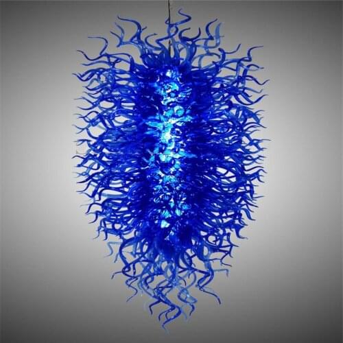 Vintage Hanging Glass Chandelier Multi Colored Blown Glass Lighting Fixture Blown LED Glass Chandelier