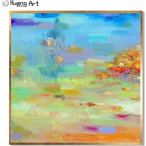 Bright Colors Abstract Oil Painting on Canvas for Living Room Wall Decor Hand Painted Modern Texture Abstract Hang Painting