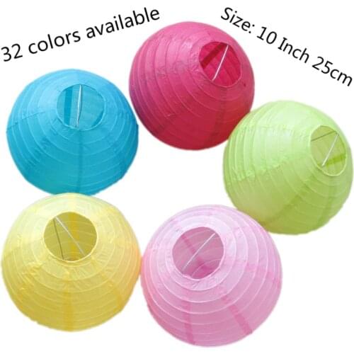 10''25cm Chinese Round Paper Lantern for Wedding Valentines Day Decoration Birthday Party Christmas Decor Hanging Lantern Ball