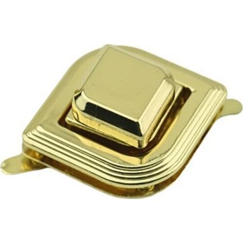 10 Pieces Luggage hardware accessories light gold diamond die-casting twist mortise lock bag and handbag lock hardware