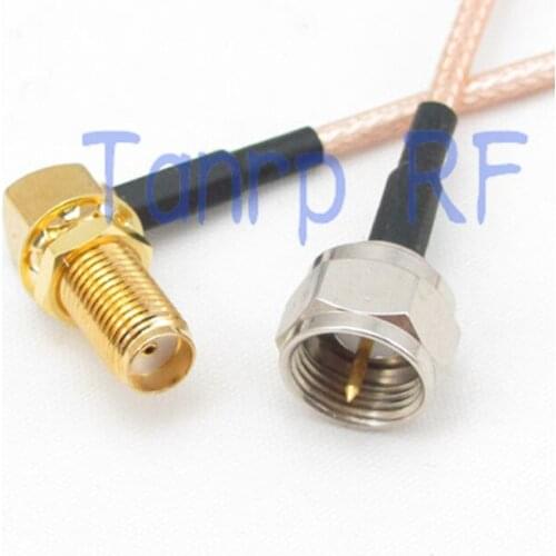 20inch F male plug to SMA female jack right angle RF adapter connector 50CM Pigtail coaxial jumper cable RG316 extension cord