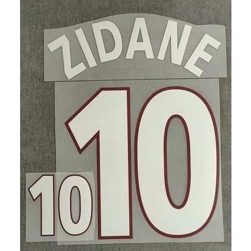 2000 Zidane Nameset Henry Trezeguet Customize Any Name Number Printing Iron on Transfer Badge applique