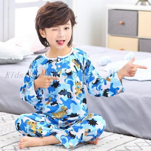 2021 Children Clothing Summer Boys Kids Pajamas Sets For Girls Cartoon Sleepwear Home Cartoon Clothes Teens Top+Pants Outfits