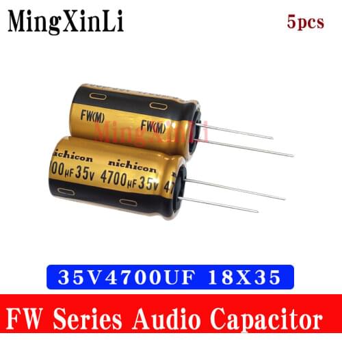 2PCS NEW NICHICON FW 4700UF 35V 18X35MM audio 4700UF35V Electrolytic Capacitor 35V4700uF filter amplifier 35V 4700UF