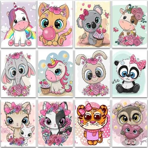 5D DIY Diamond Painting flowers animals cat tiger fox unicorn Koala Full Square&Round mosaic embroidery Cross stitch home decor