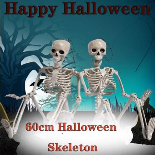 60cm Halloween Artificial Humans Skeleton Ornaments Halloween Decoration Haunted House Bar Party Secret Room Props Home Decor