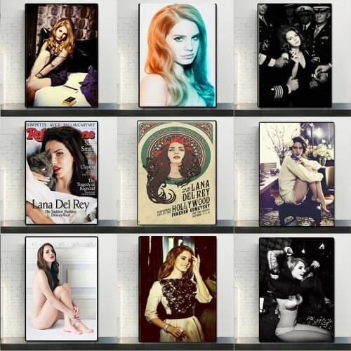 American Music Singer Lana Del Rey Canvas Poster Printing Photo Portrait Picture Bar Cafe Wall Artist Home Decoration Mural